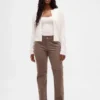 Pantalones rectos ajustados de pana de talle bajo estilo años 90
