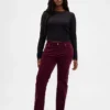 Pantalones rectos ajustados de pana de talle bajo estilo años 90