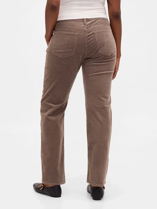 Pantalones rectos ajustados de pana de talle bajo estilo años 90