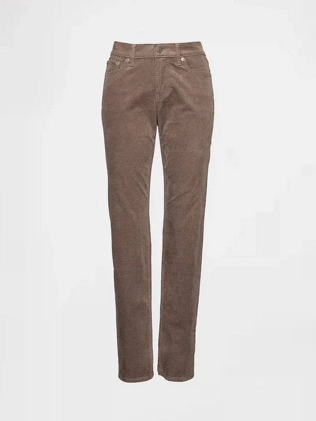 Pantalones rectos ajustados de pana de talle bajo estilo años 90