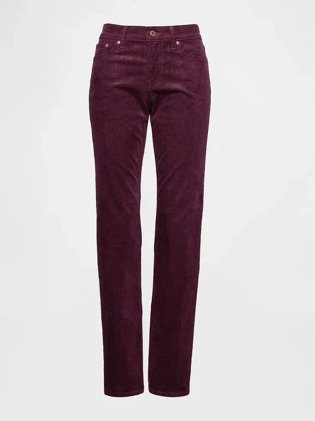 Pantalones rectos ajustados de pana de talle bajo estilo años 90
