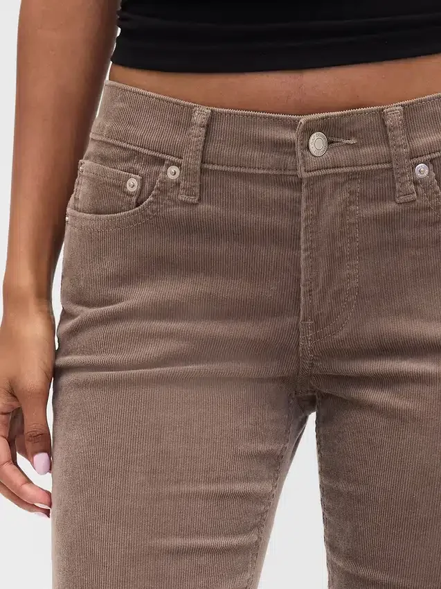 Pantalones rectos ajustados de pana de talle bajo estilo años 90