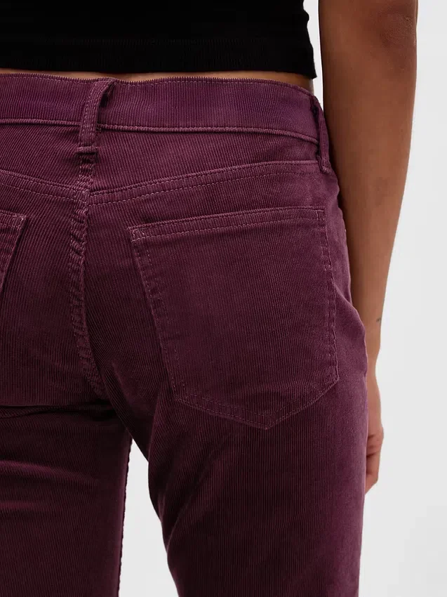 Pantalones rectos ajustados de pana de talle bajo estilo años 90