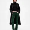Pantalones rectos ajustados de terciopelo de talle bajo estilo años 90