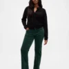 Pantalones rectos ajustados de terciopelo de talle bajo estilo años 90