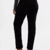 Pantalones rectos ajustados de terciopelo de talle bajo estilo años 90
