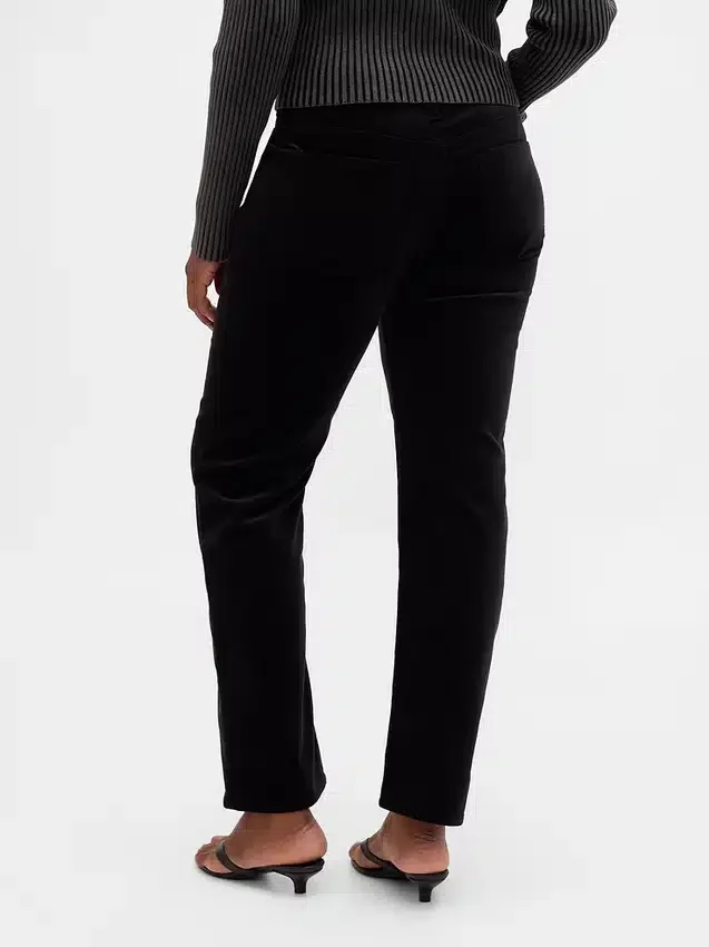 Pantalones rectos ajustados de terciopelo de talle bajo estilo años 90