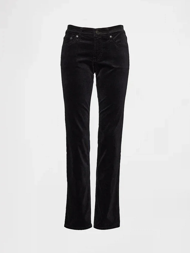 Pantalones rectos ajustados de terciopelo de talle bajo estilo años 90