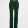 Pantalones rectos ajustados de terciopelo de talle bajo estilo años 90