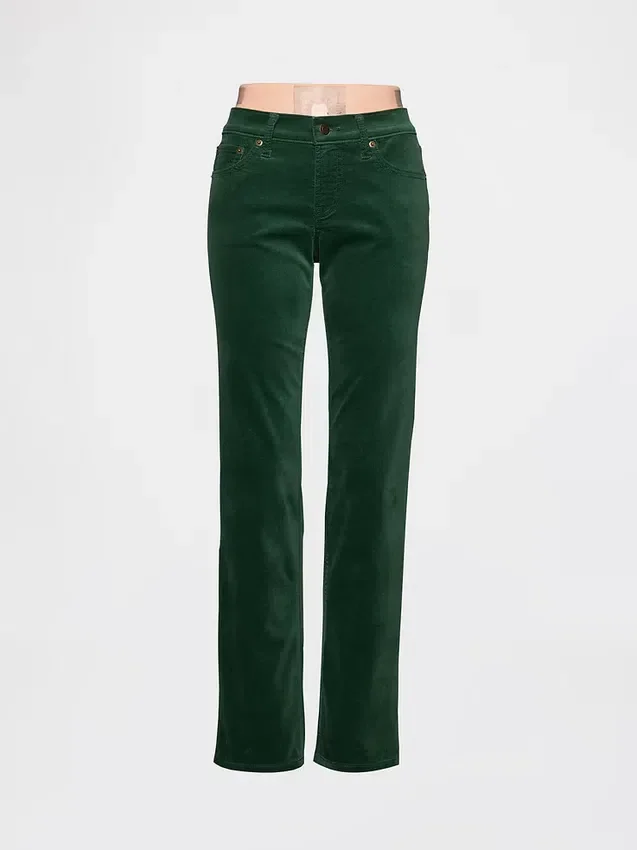 Pantalones rectos ajustados de terciopelo de talle bajo estilo años 90