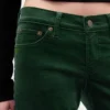Pantalones rectos ajustados de terciopelo de talle bajo estilo años 90