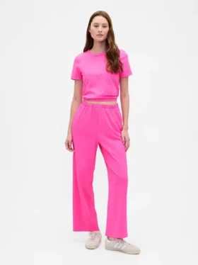 Pantalones rectos de tejido grueso
