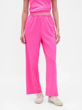 Pantalones rectos de tejido grueso