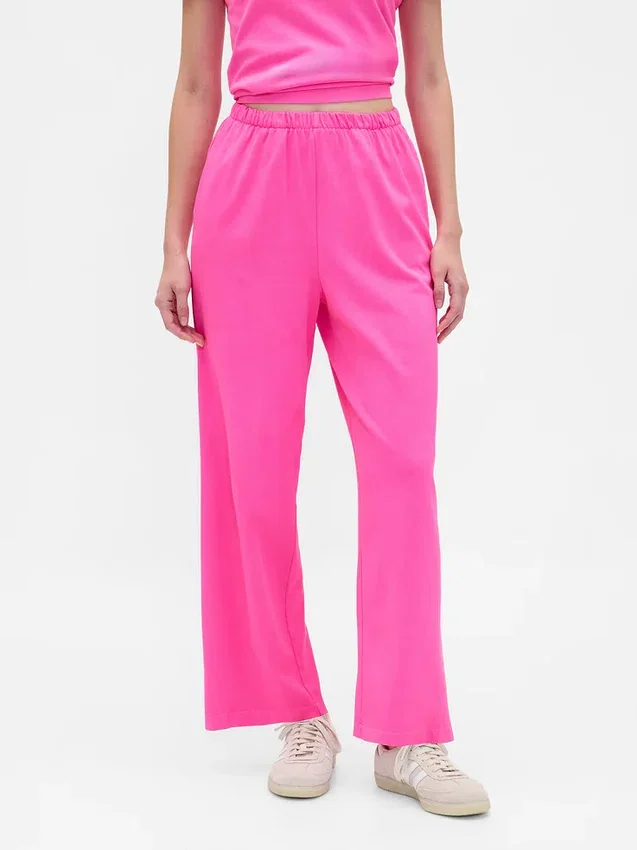 Pantalones rectos de tejido grueso