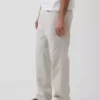 Pantalones rectos holgados de lino y algodón