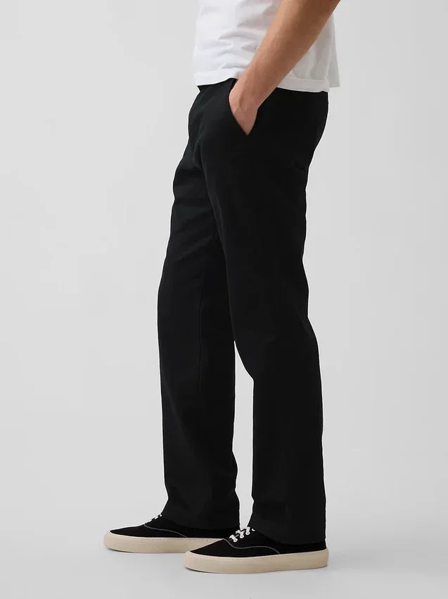 Pantalones rectos holgados de lino y algodón