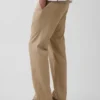 Pantalones rectos holgados de lino y algodón
