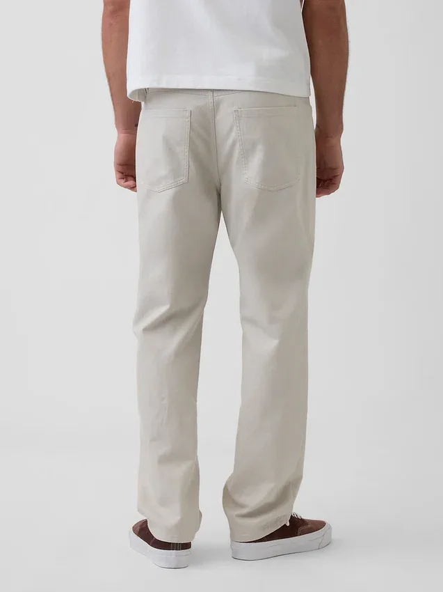 Pantalones rectos holgados de lino y algodón