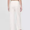 Pantalones rectos holgados hasta el tobillo de mezcla de lino