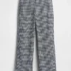 Pantalones rectos holgados hasta el tobillo de mezcla de lino