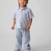 Pantalones sin cremallera de lino y algodón para bebés y niños pequeños