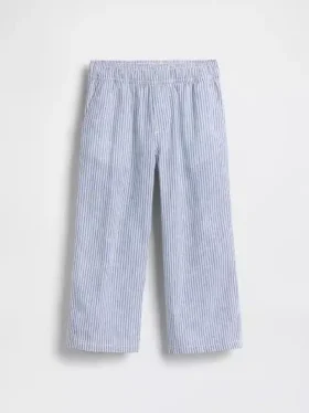 Pantalones sin cremallera de lino y algodón para bebés y niños pequeños