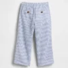 Pantalones sin cremallera de lino y algodón para bebés y niños pequeños