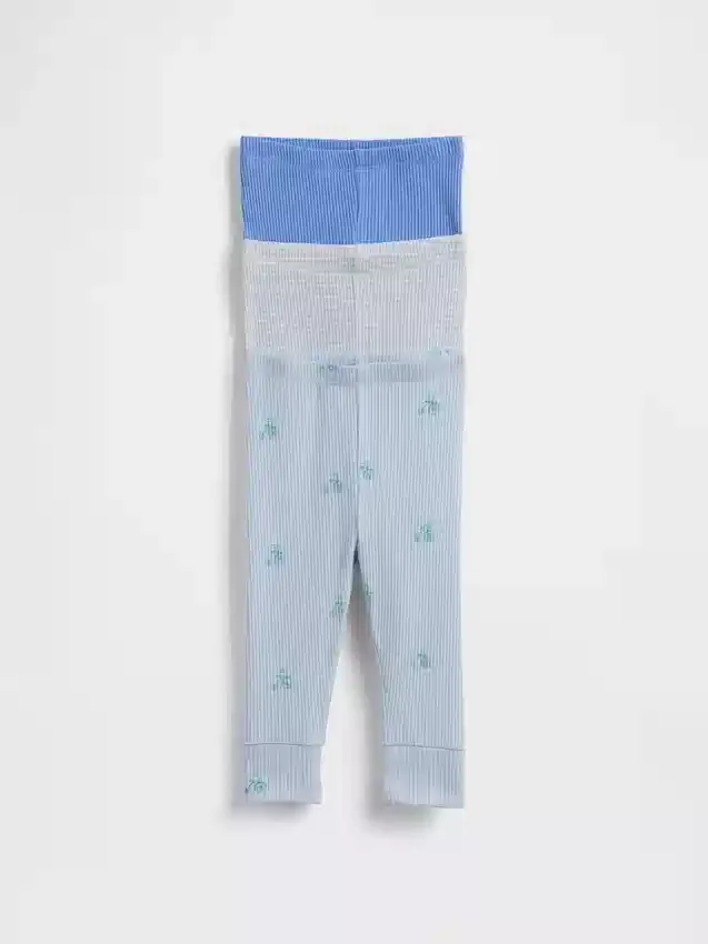 Pantalones sin tirantes «Baby First Favorites» de punto de canalé fino (paquete de 3)