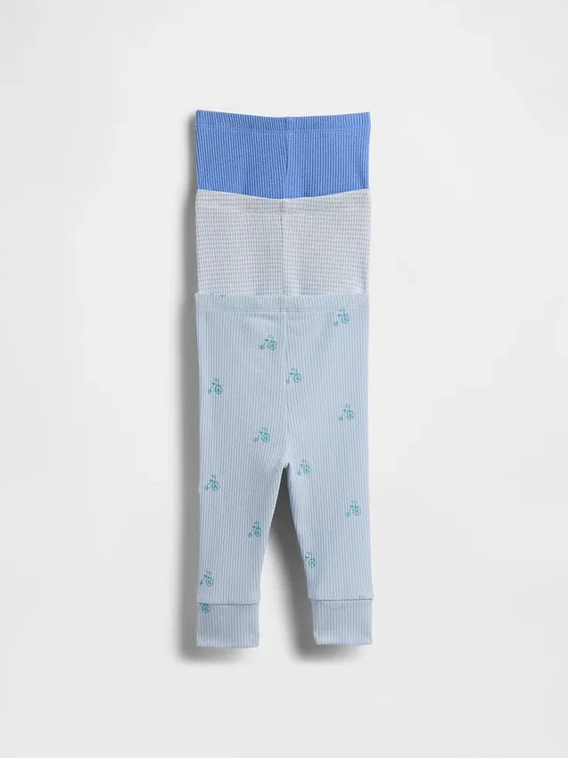 Pantalones sin tirantes «Baby First Favorites» de punto de canalé fino (paquete de 3)