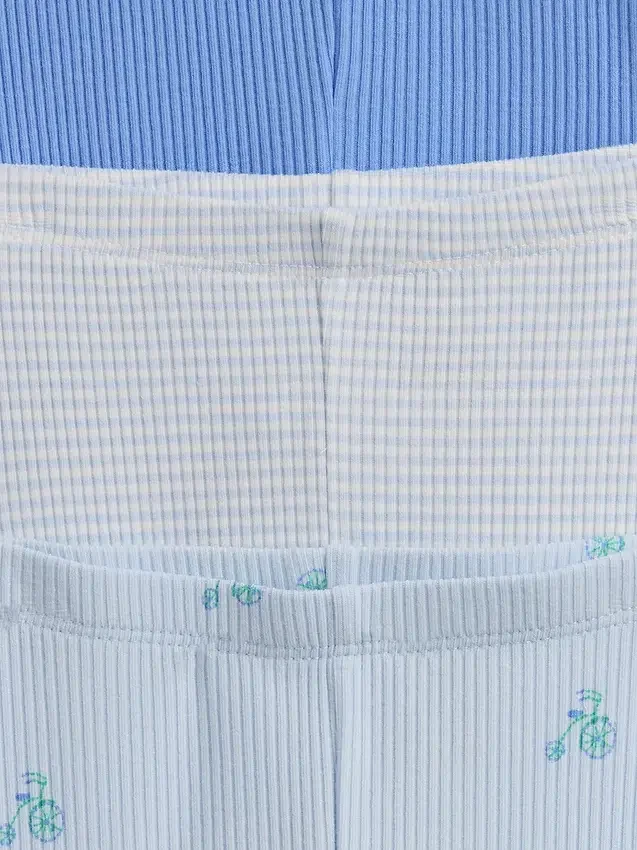 Pantalones sin tirantes «Baby First Favorites» de punto de canalé fino (paquete de 3)