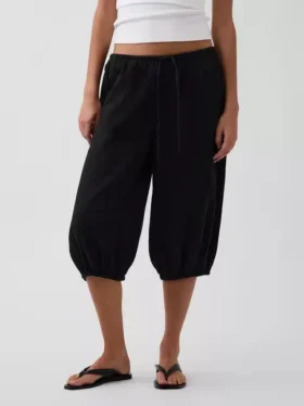 Pantalones tipo falda de gasa de algodón
