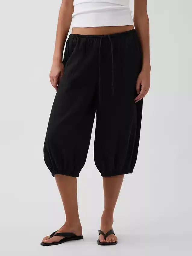 Pantalones tipo falda de gasa de algodón