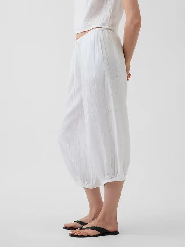 Pantalones tipo falda de gasa de algodón