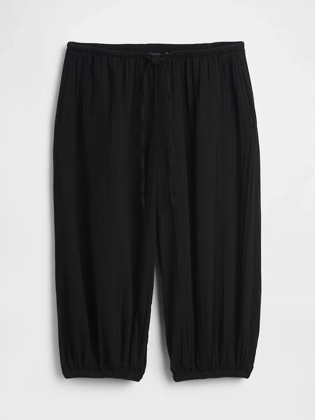 Pantalones tipo falda de gasa de algodón