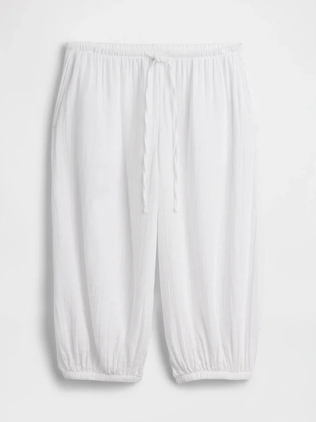 Pantalones tipo falda de gasa de algodón