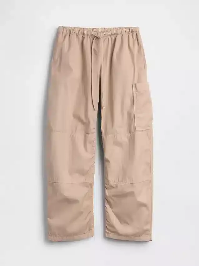 Pantalones utilitarios de sarga de talle medio con corte acampanado