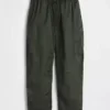 Pantalones utilitarios de sarga de talle medio con corte acampanado
