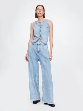 Pantalones vaqueros plisados de talle alto ultrasuaves 365