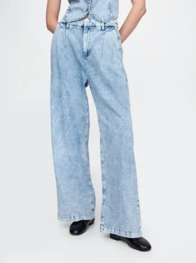 Pantalones vaqueros plisados de talle alto ultrasuaves 365