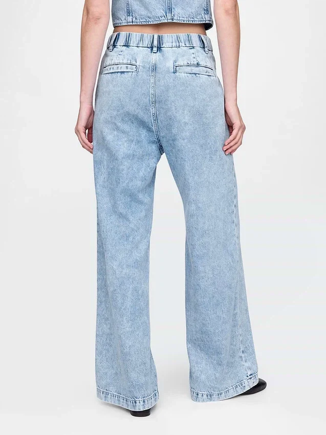 Pantalones vaqueros plisados de talle alto ultrasuaves 365