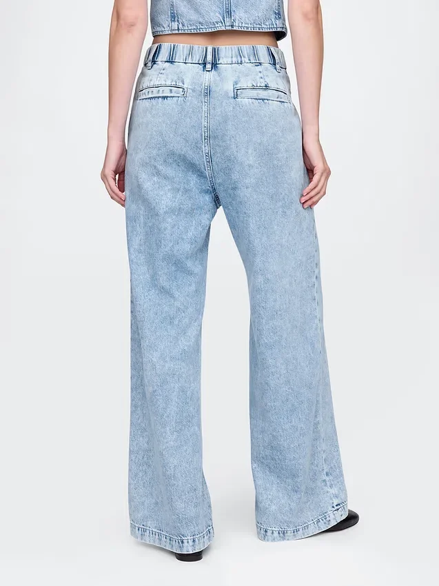 Pantalones vaqueros plisados de talle alto ultrasuaves 365