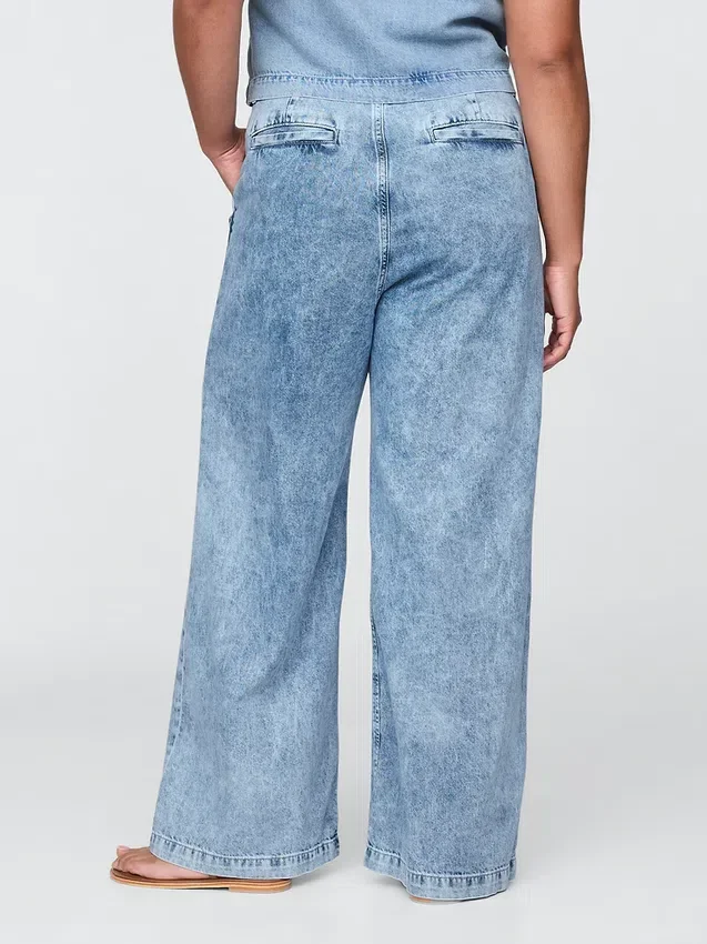 Pantalones vaqueros plisados de talle alto ultrasuaves 365