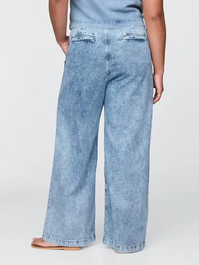 Pantalones vaqueros plisados de talle alto ultrasuaves 365