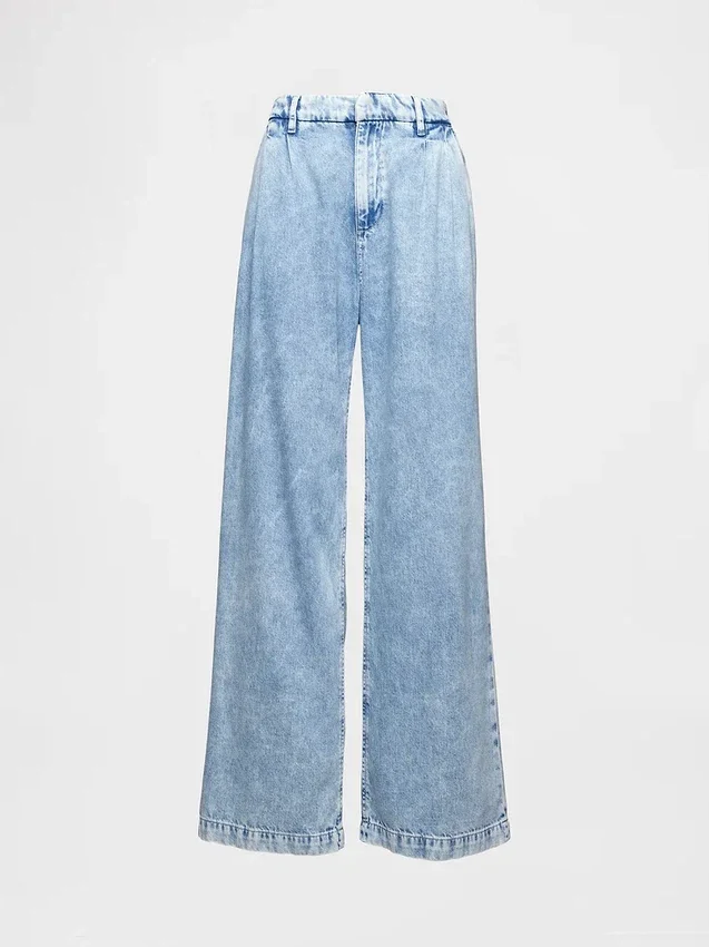 Pantalones vaqueros plisados de talle alto ultrasuaves 365