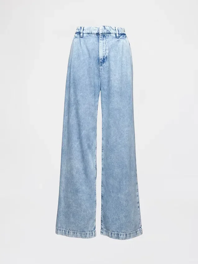 Pantalones vaqueros plisados de talle alto ultrasuaves 365