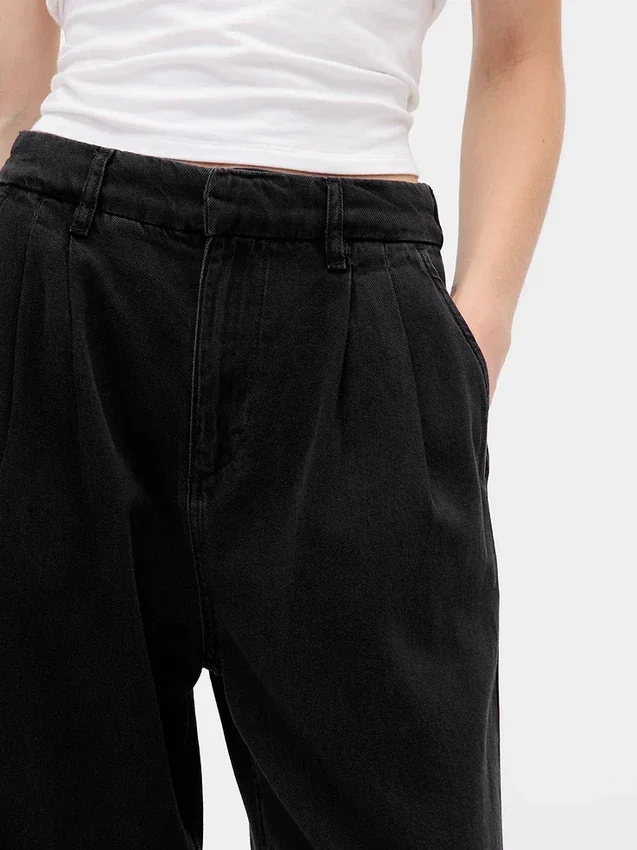 Pantalones vaqueros plisados de talle alto ultrasuaves 365