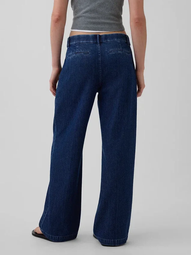 Pantalones vaqueros plisados de talle bajo 365