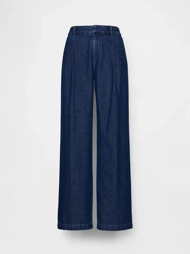 Pantalones vaqueros plisados de talle bajo 365