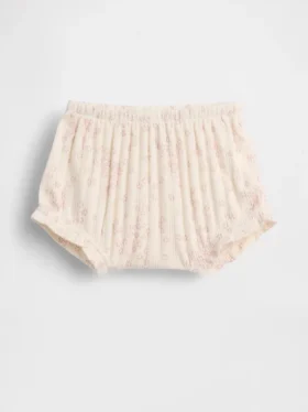 Pantalonitos florales de punto pointelle con canalé de la colección «Baby First Favorites»