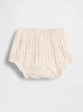 Pantalonitos florales de punto pointelle con canalé de la colección «Baby First Favorites»